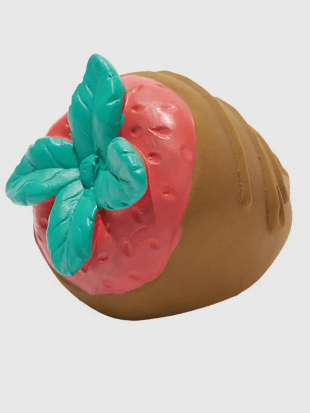 🔥3/$30 NWT Foufou Brands Chocolate Covered Strawberry Latex Sqeaker Dog Toy SM